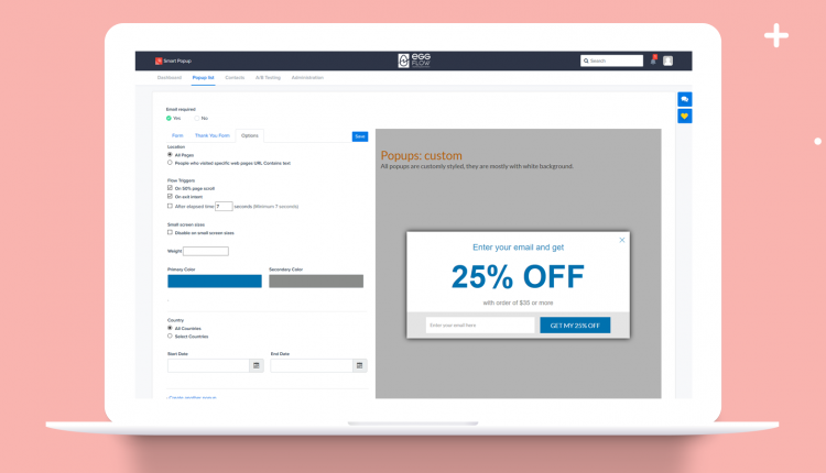 How To Increase Conversion Rate With Eggflow Apps Circle - Smart popup